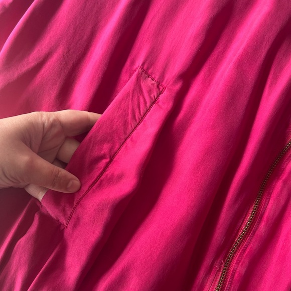 Vintage Daniel Hechter Luxe Silk Bomber Jacket M Raspberry Pink - Picture 10 of 16